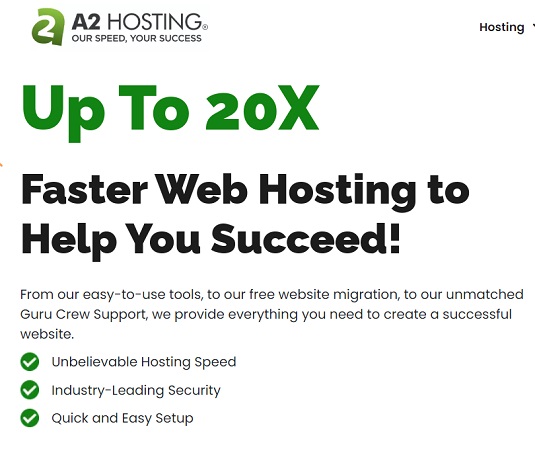 A2Hosting.com קוד קידום מכירות